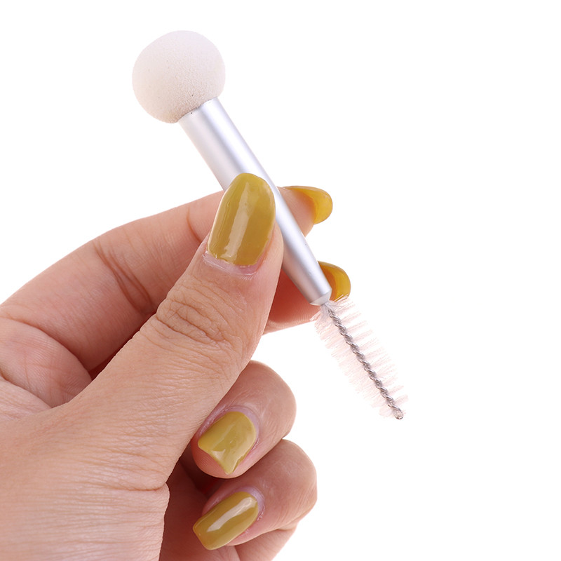 Pudră pentru sprâncene într-un pas Kit de modelare a sprâncenelor pentru machiaj cu două capete Burete pentru sprâncene Perie de machiaj pentru femei Instrument de perie pentru capul ochilor