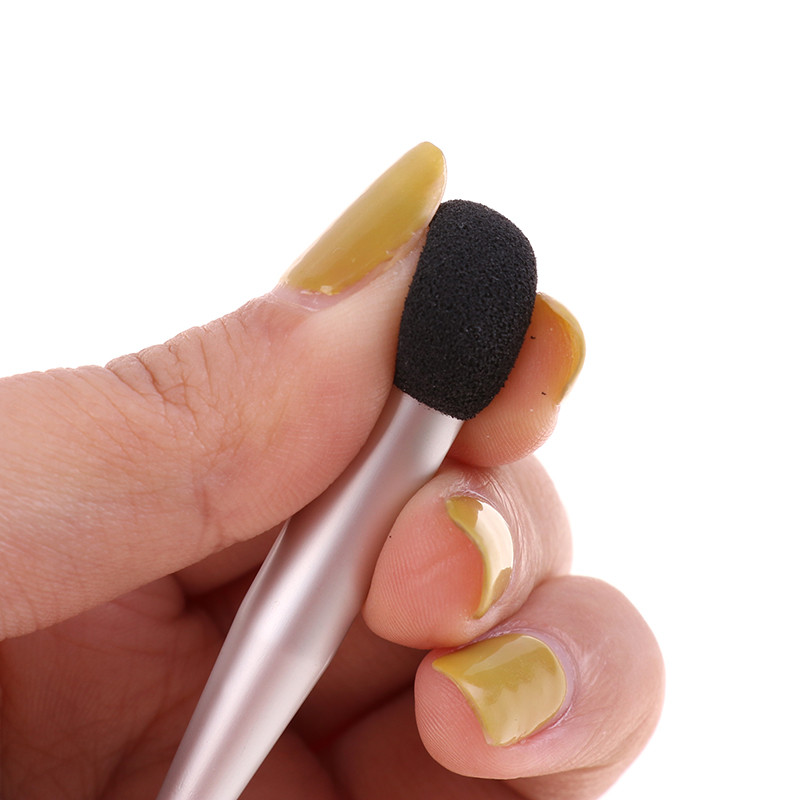 Pudră pentru sprâncene într-un pas Kit de modelare a sprâncenelor pentru machiaj cu două capete Burete pentru sprâncene Perie de machiaj pentru femei Instrument de perie pentru capul ochilor