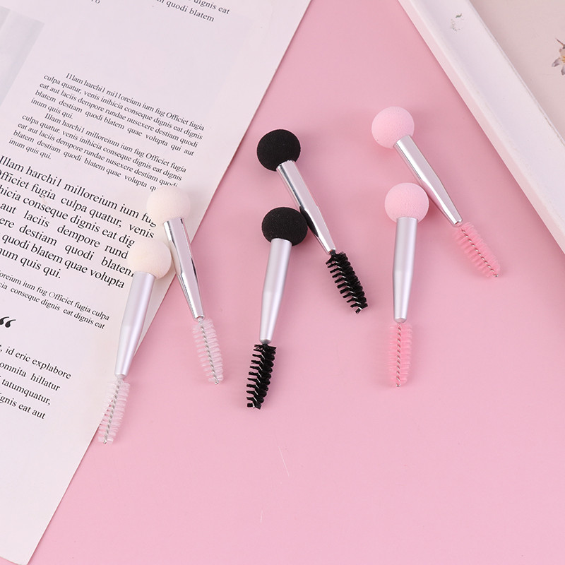 Pudră pentru sprâncene într-un pas Kit de modelare a sprâncenelor pentru machiaj cu două capete Burete pentru sprâncene Perie de machiaj pentru femei Instrument de perie pentru capul ochilor