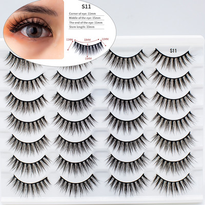14 pairs komplekts ūdeles skropstas mākslīgās skropstas 32 stili dabīgas biezas, pūkainas garas skropstas grims Skaistuma pieaudzēšanas rīki