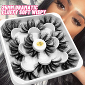 GROINNEYA 5 Pairs Mink Lashes mākslīgās skropstas ūdeles mākslīgās skropstas Dramatic Volume Lashes Skropstu pieaudzēšana grimam