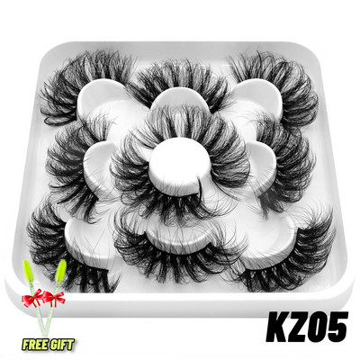 GROINNEYA 5 Pairs Mink Lashes mākslīgās skropstas ūdeles mākslīgās skropstas Dramatic Volume Lashes Skropstu pieaudzēšana grimam
