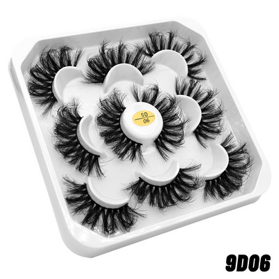 GROINNEYA 5 Pairs Mink Lashes mākslīgās skropstas ūdeles mākslīgās skropstas Dramatic Volume Lashes Skropstu pieaudzēšana grimam