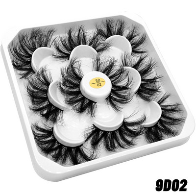 GROINNEYA 5 Pairs Mink Lashes mākslīgās skropstas ūdeles mākslīgās skropstas Dramatic Volume Lashes Skropstu pieaudzēšana grimam