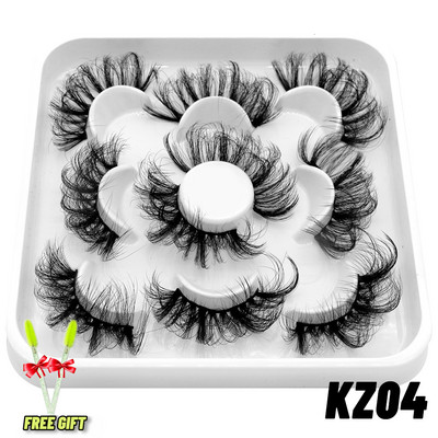 GROINNEYA 5 Pairs Mink Lashes mākslīgās skropstas ūdeles mākslīgās skropstas Dramatic Volume Lashes Skropstu pieaudzēšana grimam