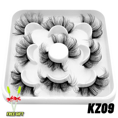GROINNEYA 5 Pairs Mink Lashes mākslīgās skropstas ūdeles mākslīgās skropstas Dramatic Volume Lashes Skropstu pieaudzēšana grimam