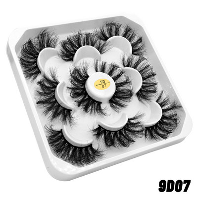 GROINNEYA 5 Pairs Mink Lashes mākslīgās skropstas ūdeles mākslīgās skropstas Dramatic Volume Lashes Skropstu pieaudzēšana grimam