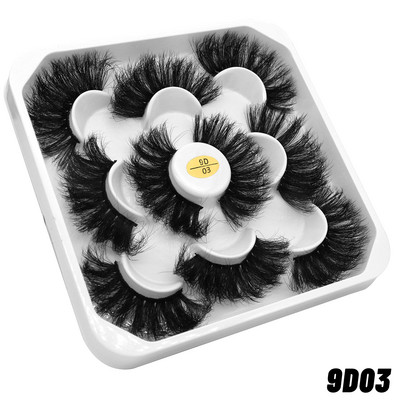 GROINNEYA 5 Pairs Mink Lashes mākslīgās skropstas ūdeles mākslīgās skropstas Dramatic Volume Lashes Skropstu pieaudzēšana grimam