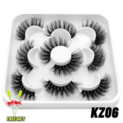 GROINNEYA 5 Pairs Mink Lashes mākslīgās skropstas ūdeles mākslīgās skropstas Dramatic Volume Lashes Skropstu pieaudzēšana grimam