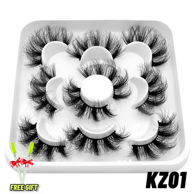 GROINNEYA 5 Pairs Mink Lashes mākslīgās skropstas ūdeles mākslīgās skropstas Dramatic Volume Lashes Skropstu pieaudzēšana grimam
