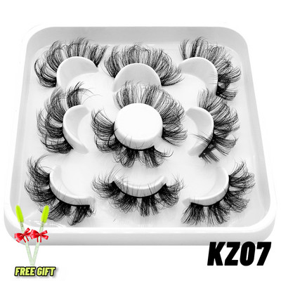 GROINNEYA 5 Pairs Mink Lashes mākslīgās skropstas ūdeles mākslīgās skropstas Dramatic Volume Lashes Skropstu pieaudzēšana grimam
