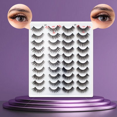 14/20 pāri jauktas 3D ūdeles skropstas mākslīgās skropstas dabīgas garās acu grims instrumenti viltus skropstu komplekts mākslīgās cilpas Make Up Maquiagem