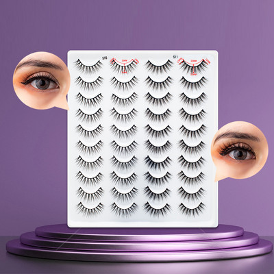 14/20 pāri jauktas 3D ūdeles skropstas mākslīgās skropstas dabīgas garās acu grims instrumenti viltus skropstu komplekts mākslīgās cilpas Make Up Maquiagem