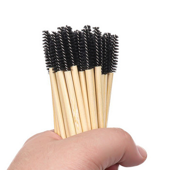 500 τεμ. Προέκταση βλεφαρίδων μιας χρήσης Μπαμπού βουρτσάκι για τα φρύδια Mascara Wand Applicator Spoolers Eye Lashes Brushes Set Tools Makeup