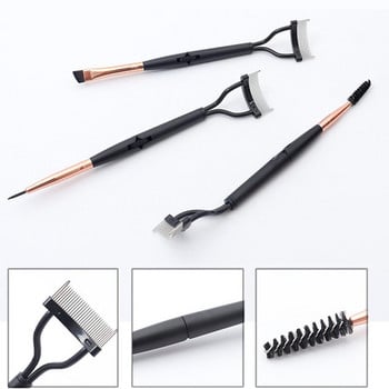 Διπλό Head Eyelash Curler Beauty Makeup Lash Separator Πτυσσόμενο μεταλλικό πινέλο βλεφαρίδων Mascara Curl Beauty Cosmetic Tool