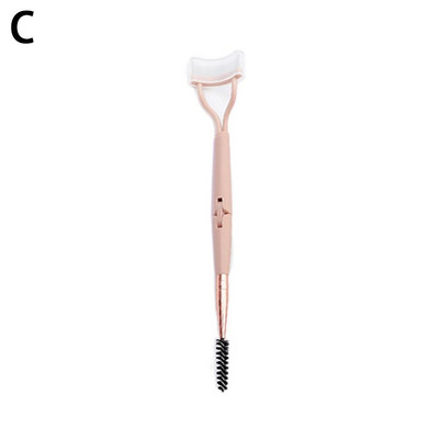 Ondulător de gene cu cap dublu Machiaj de frumusețe Separator de gene Perie de gene pliabilă din metal Mascara Curl Machiaj de frumusețe Instrument cosmetic