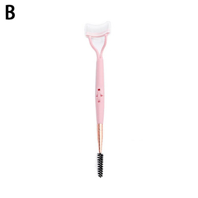 Ondulător de gene cu cap dublu Machiaj de frumusețe Separator de gene Perie de gene pliabilă din metal Mascara Curl Machiaj de frumusețe Instrument cosmetic