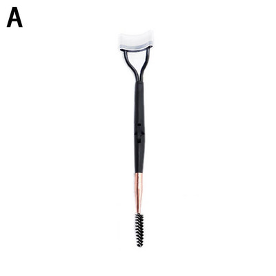 Ondulător de gene cu cap dublu Machiaj de frumusețe Separator de gene Perie de gene pliabilă din metal Mascara Curl Machiaj de frumusețe Instrument cosmetic