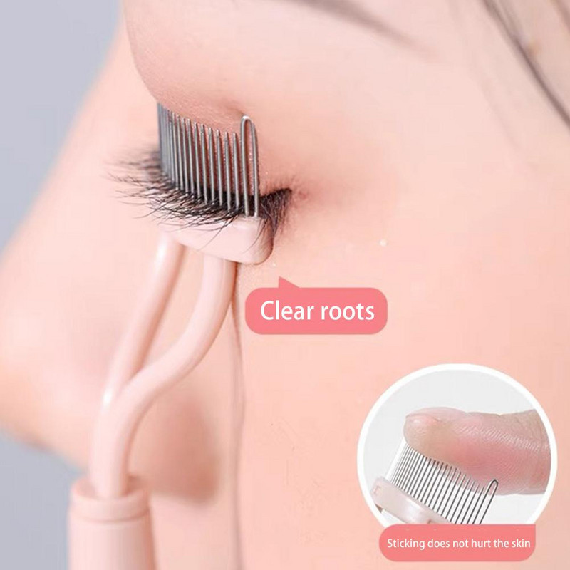 Ondulător de gene cu cap dublu Machiaj de frumusețe Separator de gene Perie de gene pliabilă din metal Mascara Curl Machiaj de frumusețe Instrument cosmetic