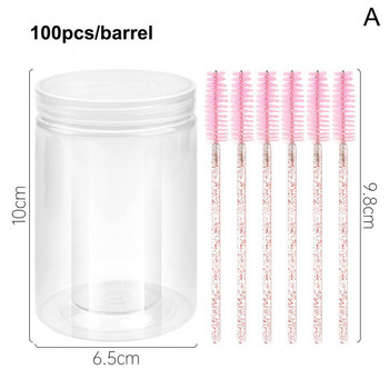 Πινέλα μακιγιάζ μίας χρήσης 100 τμχ Crystal Lip Gloss Microbrush Mascara Wands Applicator Προμήθειες βλεφαρίδων Extension Αξεσουάρ