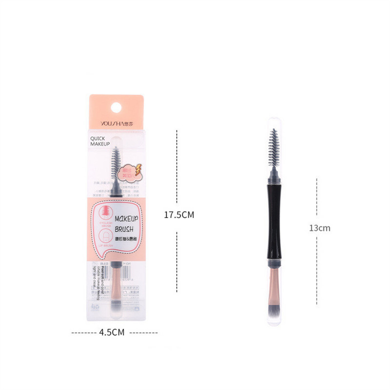 Perie cosmetică pentru gene din nailon Perie pentru buze Accesorii pentru instrumente de machiaj frumusețe cu două capete Perie cosmetică E1068