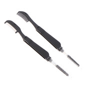 Mini pieptene pentru gene din oțel inoxidabil cu dublu scop Pieptene pentru gene Pieptene pentru sprâncene Instrumente multifuncționale de machiaj Perie de rimel