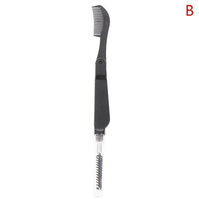 Mini pieptene pentru gene din oțel inoxidabil cu dublu scop Pieptene pentru gene Pieptene pentru sprâncene Instrumente multifuncționale de machiaj Perie de rimel