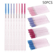 50Gb Skropstu pieaudzēšana Rainbow Crystal Skropstu tuša zizlis aplikators Spolers Eye Lashes Kosmētikas birstes komplekts grima rīks