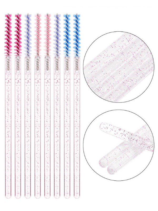 50 vnt blakstienų priauginimo vaivorykštinis krištolinis tušo lazdelė aplikatorius blakstienos blakstienų kosmetinių šepetėlių rinkinys makiažo priemonė