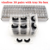 30 pāri/partija Visofree skropstas mākslīgās ūdeles skropstas No Box dabīgās mākslīgās skropstas Cruelty Free mākslīgās ūdeles skropstas grima skropstas