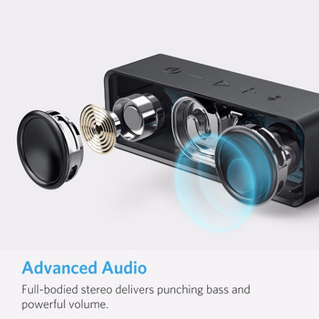Anker Soundcore Φορητό ασύρματο ηχείο Bluetooth με Dual-Driver Rich Bass 24h Playtime 66 ft Εύρος Bluetooth και ενσωματωμένο μικρόφωνο