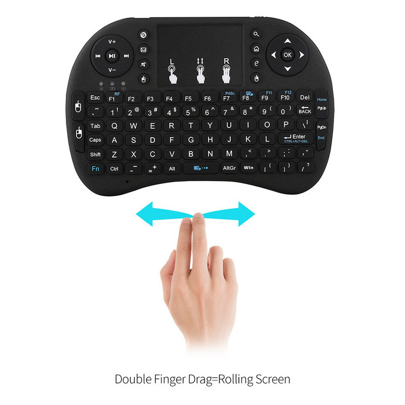 Mini tastatură wireless I8 retroiluminată Engleză Rusă Franceză Spaniolă Portugheză 2.4G Air Mouse Touchpad la distanță pentru Android TV Box PC