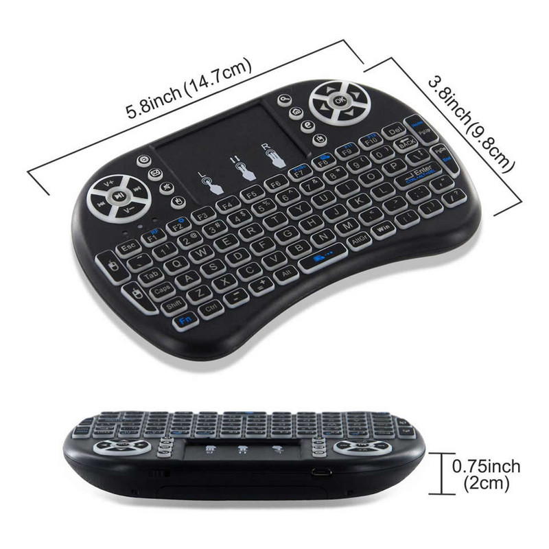 Mini tastatură wireless I8 retroiluminată Engleză Rusă Franceză Spaniolă Portugheză 2.4G Air Mouse Touchpad la distanță pentru Android TV Box PC