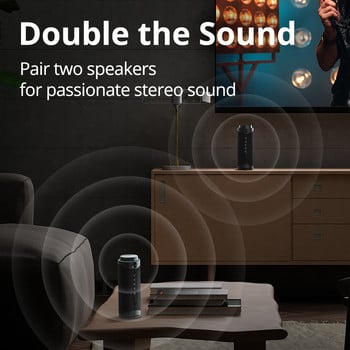 Tronsmart T7 Speaker Ηχείο Bluetooth με ήχο Surround 360 μοιρών, Bluetooth 5.3, Λειτουργίες LED, True Wireless Stereo, APP