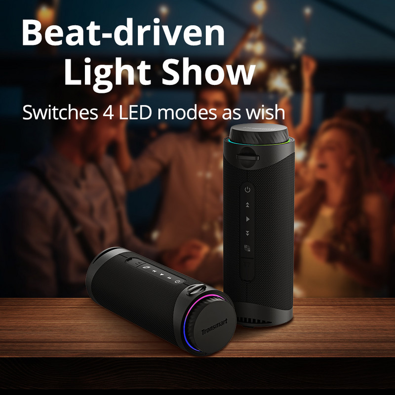 Difuzor Tronsmart T7 Difuzor Bluetooth cu sunet surround la 360 de grade, Bluetooth 5.3, moduri LED, stereo adevărat fără fir, APP