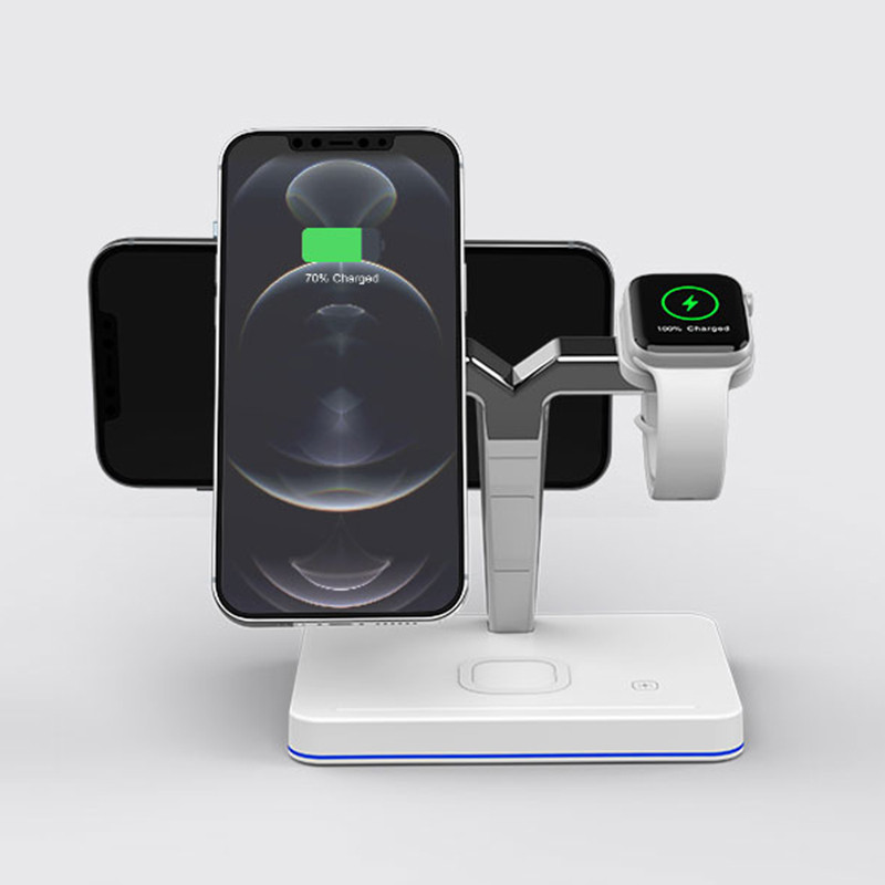 Suport de încărcare fără fir QCY 15W 3 în 1 QI pentru iPhone 13 12 Pro iWatch Airpods Pro Stație de andocare de încărcare Pad încărcător fără fir rapid