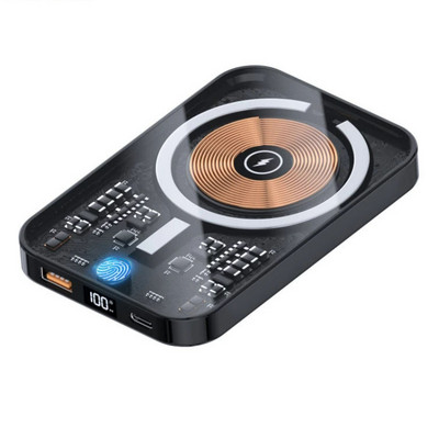 10000mAh Power Bank magnetic transparent fără fir Baterie auxiliară externă portabilă 22,5W Încărcător rapid pentru iPhone 14 13 Xiaomi