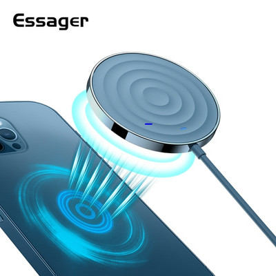 Essager 15W QI gyors vezeték nélküli töltő iPhone 12 Pro Max készülékhez Samsung mágneses mobiltelefon vezeték nélküli gyorstöltés IP12-hez