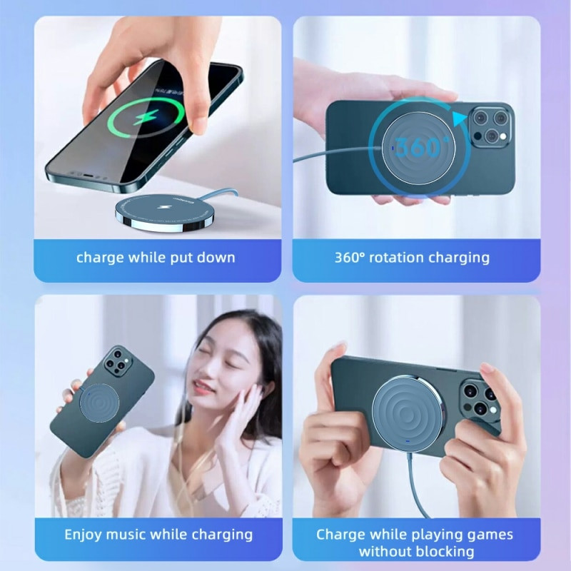 Încărcător fără fir rapid Essager 15W QI pentru iPhone 12 Pro Max Telefon mobil magnetic Samsung Încărcare rapidă fără fir pentru IP12