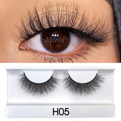 Gene scurte naturale de 8-20 MM de nurcă Wispy 3D 5D Gene de nurcă Vrac cu ridicata 16 perechi de gene false Cutie Pachet Materiale de machiaj