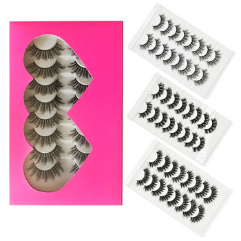 Пакет 3D мигли от изкуствена норка Едро на едро, консумативи за фалшиви мигли за повторно използване Wispy 8 чифта комплект за удължаване на мигли с пълна лента в насипно състояние