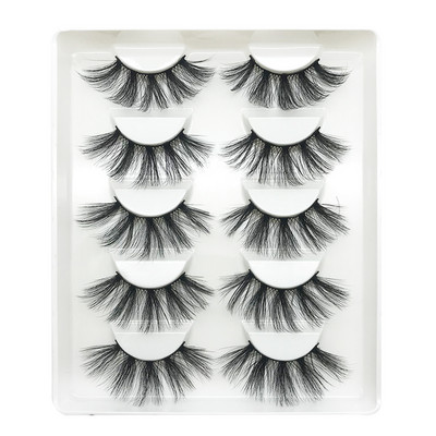 Pachet de gene false 3D de nurcă artificială Comerț cu ridicata pentru gene false reutilizabile naturale Wispy 8 perechi Set de extensii de gene cu bandă completă în vrac