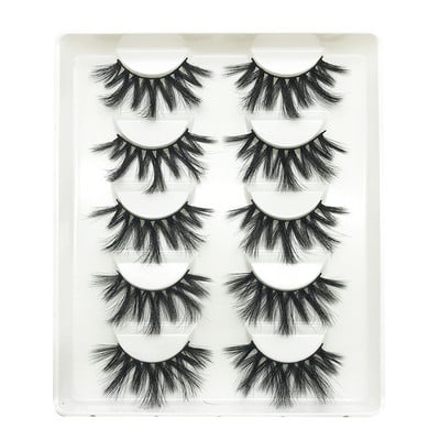 Pachet de gene false 3D de nurcă artificială Comerț cu ridicata pentru gene false reutilizabile naturale Wispy 8 perechi Set de extensii de gene cu bandă completă în vrac