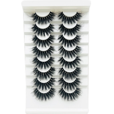 Pachet de gene false 3D de nurcă artificială Comerț cu ridicata pentru gene false reutilizabile naturale Wispy 8 perechi Set de extensii de gene cu bandă completă în vrac