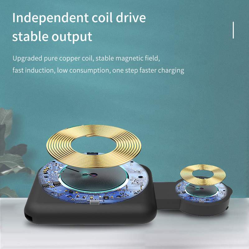 2 viename 65 W belaidžio įkroviklio sulankstomas stovas, greito įkrovimo stovas, skirtas iPhone 14 13 12 iWatch Airpods Samsung S22 S21 Qucik Charge