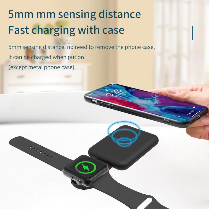 2 viename 65 W belaidžio įkroviklio sulankstomas stovas, greito įkrovimo stovas, skirtas iPhone 14 13 12 iWatch Airpods Samsung S22 S21 Qucik Charge