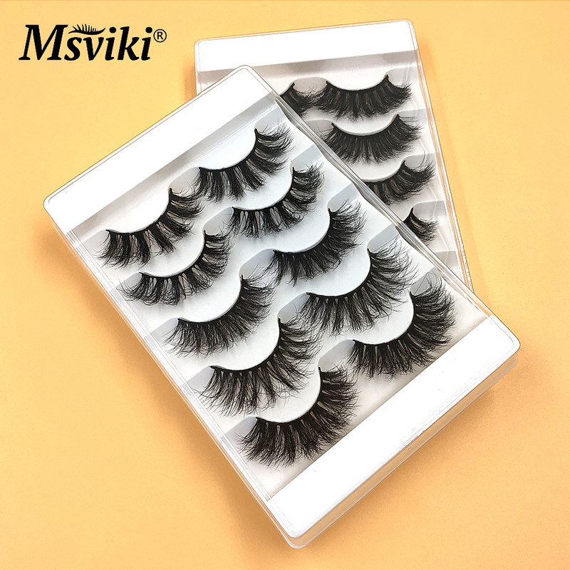 Reutilizabile 5 perechi de gene de nurcă 8MM-16MM Gene false naturale Furnizori de extensii de gene false Faux Cils Instrumente de machiaj cu ridicata