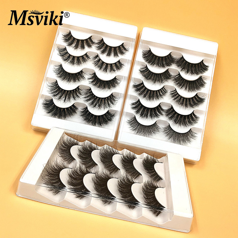 Reutilizabile 5 perechi de gene de nurcă 8MM-16MM Gene false naturale Furnizori de extensii de gene false Faux Cils Instrumente de machiaj cu ridicata