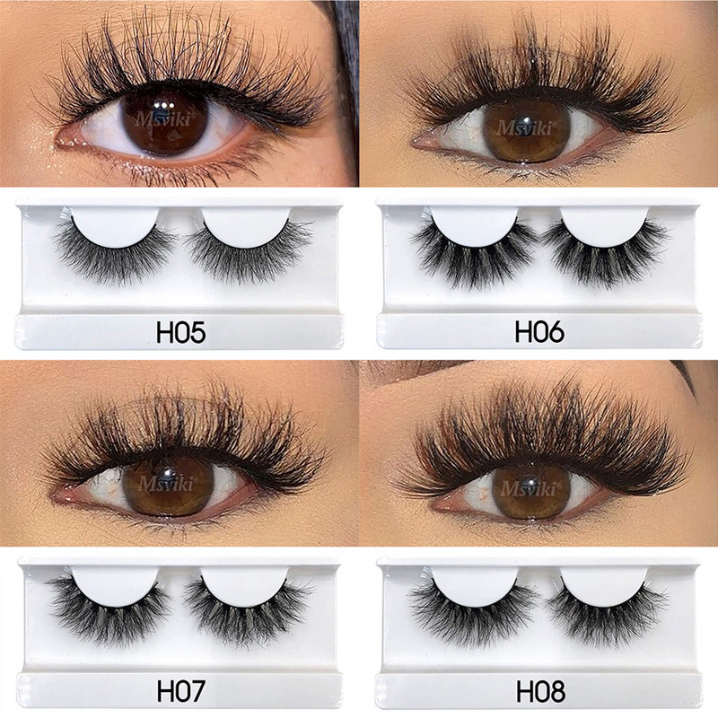 Reutilizabile 5 perechi de gene de nurcă 8MM-16MM Gene false naturale Furnizori de extensii de gene false Faux Cils Instrumente de machiaj cu ridicata