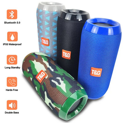 Difuzor portabil fără fir TG117 Bară de sunet stereo Suport în aer liber Card TF Radio FM Difuzoare compatibile cu Bluetooth pentru telefoane tablete